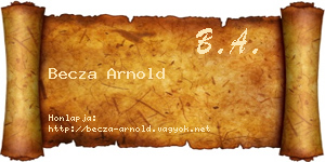 Becza Arnold névjegykártya